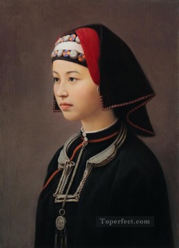 chicas chinas Painting - una doncella de nacionalidad yao niña china